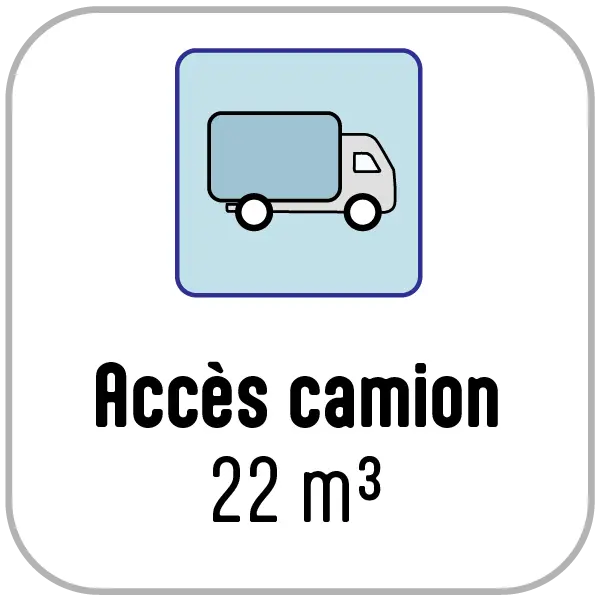 Accès pour camion de 22 m³