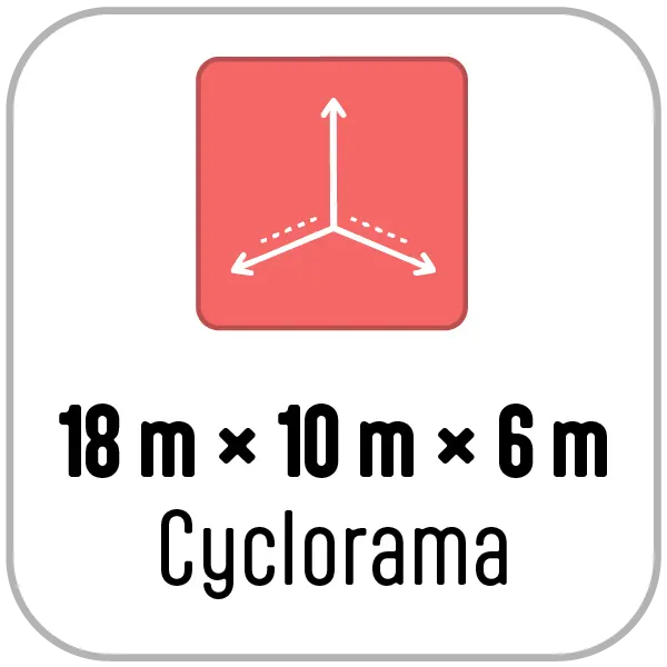 Cyclorama de 18 × 10 m avec grill installé à 6 m