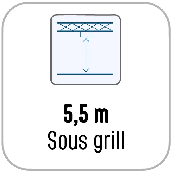 Hauteur utile de 5,50 m sous grill